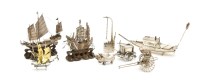 Lot 190 - A small Chinese silver model of a junk