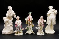 Lot 396 - Five various Continental porcelain figures