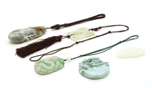 Lot 185 - Five Chinese jade pendants