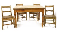 Lot 700 - A stripped pine kitchen table with two frieze drawers on formed legs