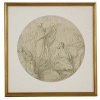 Lot 556 - Follower of Benjamin West 
CLASSICAL STUDY
Pen and ink and washes
36 x 36cm

Provenance:  The Collection of Mr and Mrs J Murphy