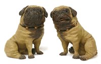 Lot 179 - A pair of terracotta models of bull dogs
