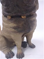 Lot 179 - A pair of terracotta models of bull dogs