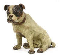 Lot 181 - A terracotta model of a seated English bulldog puppy