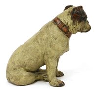 Lot 181 - A terracotta model of a seated English bulldog puppy