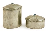 Lot 52 - Two Liberty & Co pewter kidney shaped boxes