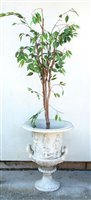 Lot 1089 - A classical design faux marble twin handled urn