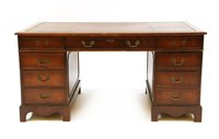 Lot 535 - A mahogany pedestal desk