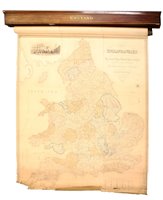 Lot 548 - An early 20th century mahogany cased map of England