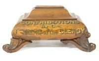 Lot 178 - An unusual walnut collection box inscribed