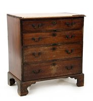 Lot 608 - A small George III mahogany chest of four drawers. 80cm wide