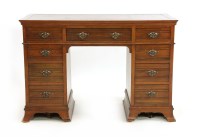 Lot 649 - A late Victorian walnut pedestal desk