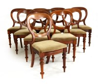 Lot 612 - A set of ten Victorian mahogany balloon back chairs