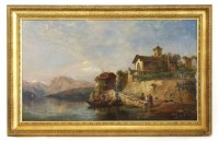 Lot 492 - 19th Century School
ITALIAN LAKESIDE SCENE
oil on canvas