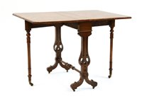 Lot 521 - A Victorian burr walnut Sutherland table. 76cm long. 105cm wide when open