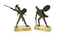 Lot 173 - A pair of grand tour style bronze figures of gladiators