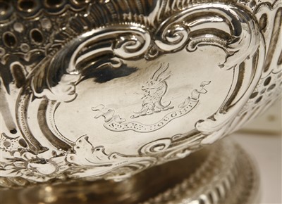 Lot 71 - A twin-handled silver punchbowl