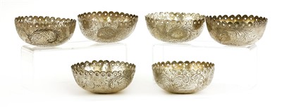 Lot 96 - A set of six Peruvian silver finger bowls