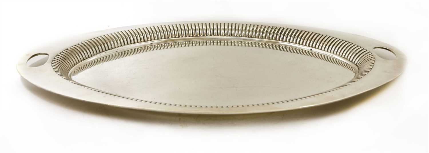 Lot 7 - An oval silver tray