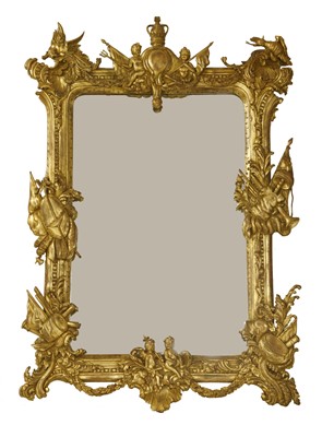 Lot 736 - A carved gilt wall mirror