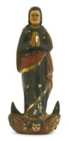 Lot 190 - A carved wooden, gesso and painted polychrome figure of a saint