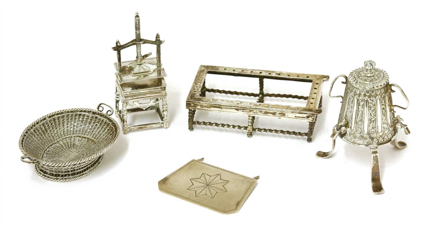 Lot 42 - A group of Dutch silver miniatures