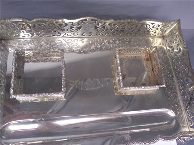 Lot 50 - A Victorian silver inkstand