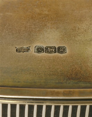 Lot 24 - A silver twin-handled oval tray