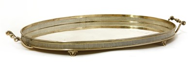 Lot 24 - A silver twin-handled oval tray