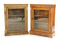 Lot 600 - Two Victorian walnut and inlaid pier cabinets