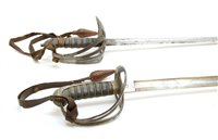 Lot 417 - Two 19th century Officer's swords in scabbards