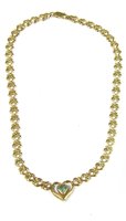 Lot 91 - A 9ct gold heart link necklace