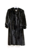 Lot 437 - A black mink fur coat