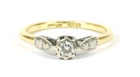 Lot 24 - A gold single stone diamond ring