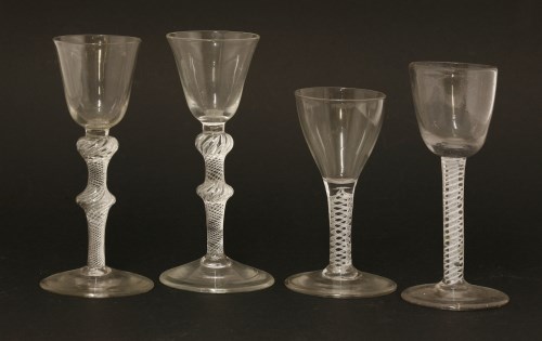 Lot 166 - Two George lll wine glasses