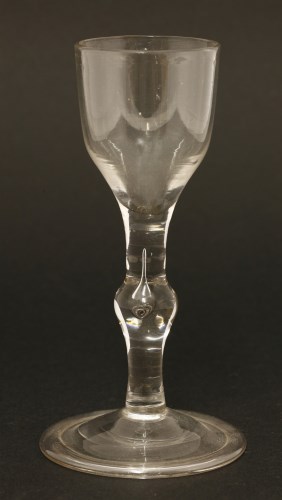 Lot 204 - A George III wine glass with a round funnel bowl