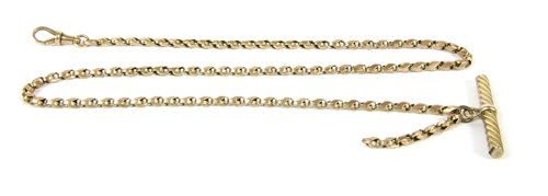 Lot 2 - A 9ct gold twisted link Albert