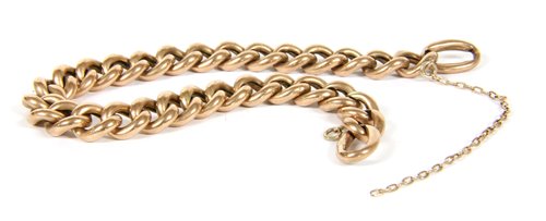 Lot 3 - A 9ct gold hollow curb link chain bracelet