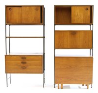 Lot 533 - A pair of Danish teak stacking hall units