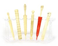 Lot 62 - Six ivory needle cases