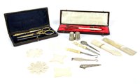 Lot 63 - Sewing accoutrements including two cased sets