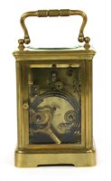 Lot 140 - A French brass carriage clock
