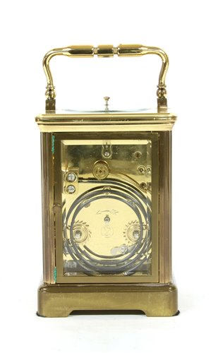 Lot 138 - A French brass carriage clock by L'Epee