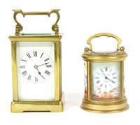 Lot 128 - Two brass carriage clocks