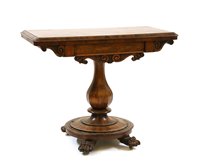 Lot 505 - An early Victorian rosewood fold over top card table