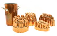 Lot 176 - A collection of copper jelly moulds