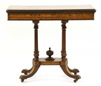 Lot 524 - A Victorian burr walnut card table