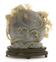 Lot 372 - A Chinese agate carving