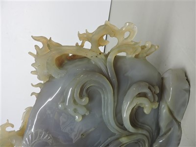 Lot 372 - A Chinese agate carving