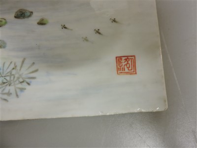 Lot 121 - A Chinese porcelain plaque